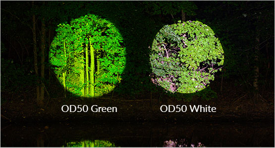 OD50 White lens vs. OD50 Green Lens